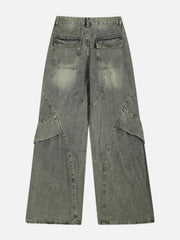 Patchwork Washed Jeans