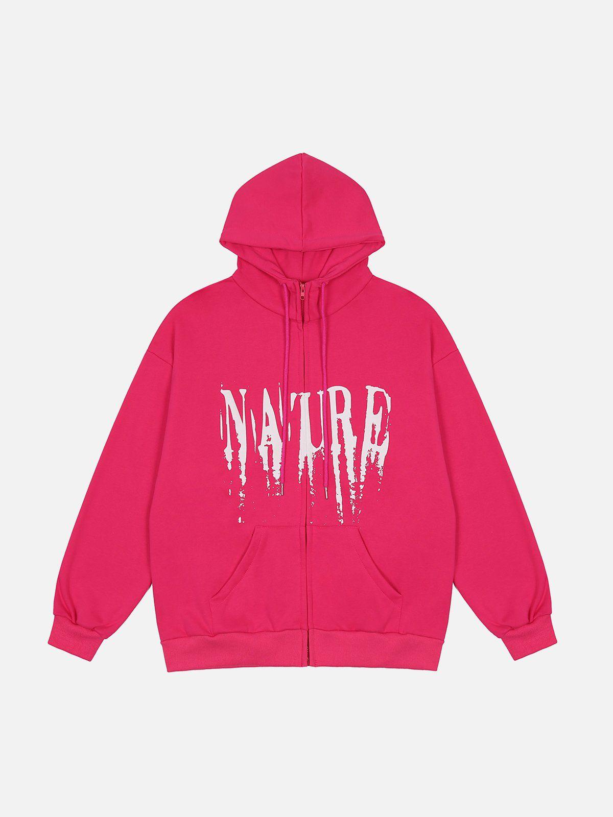 Peace And Love Foam Print Cardigan Hoodie