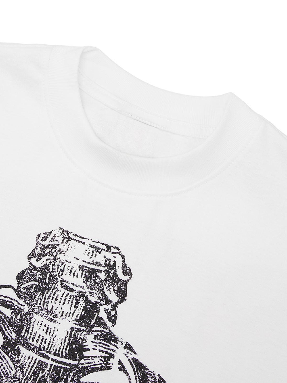 Pencil Detail Skull Street Rap T-Shirt