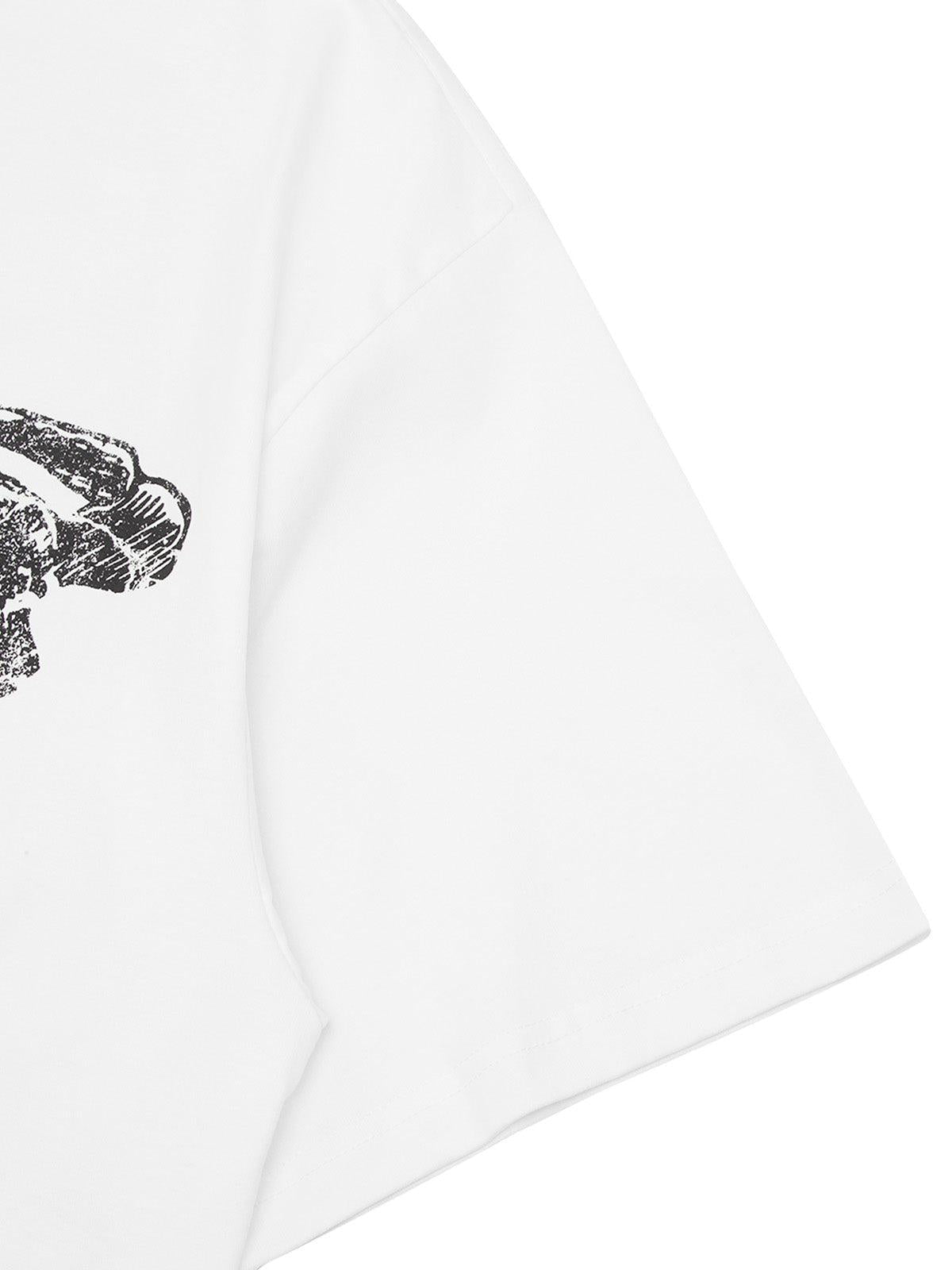 Pencil Detail Skull Street Rap T-Shirt
