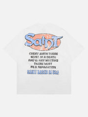 Pencil Detail Skull Street Rap T-Shirt