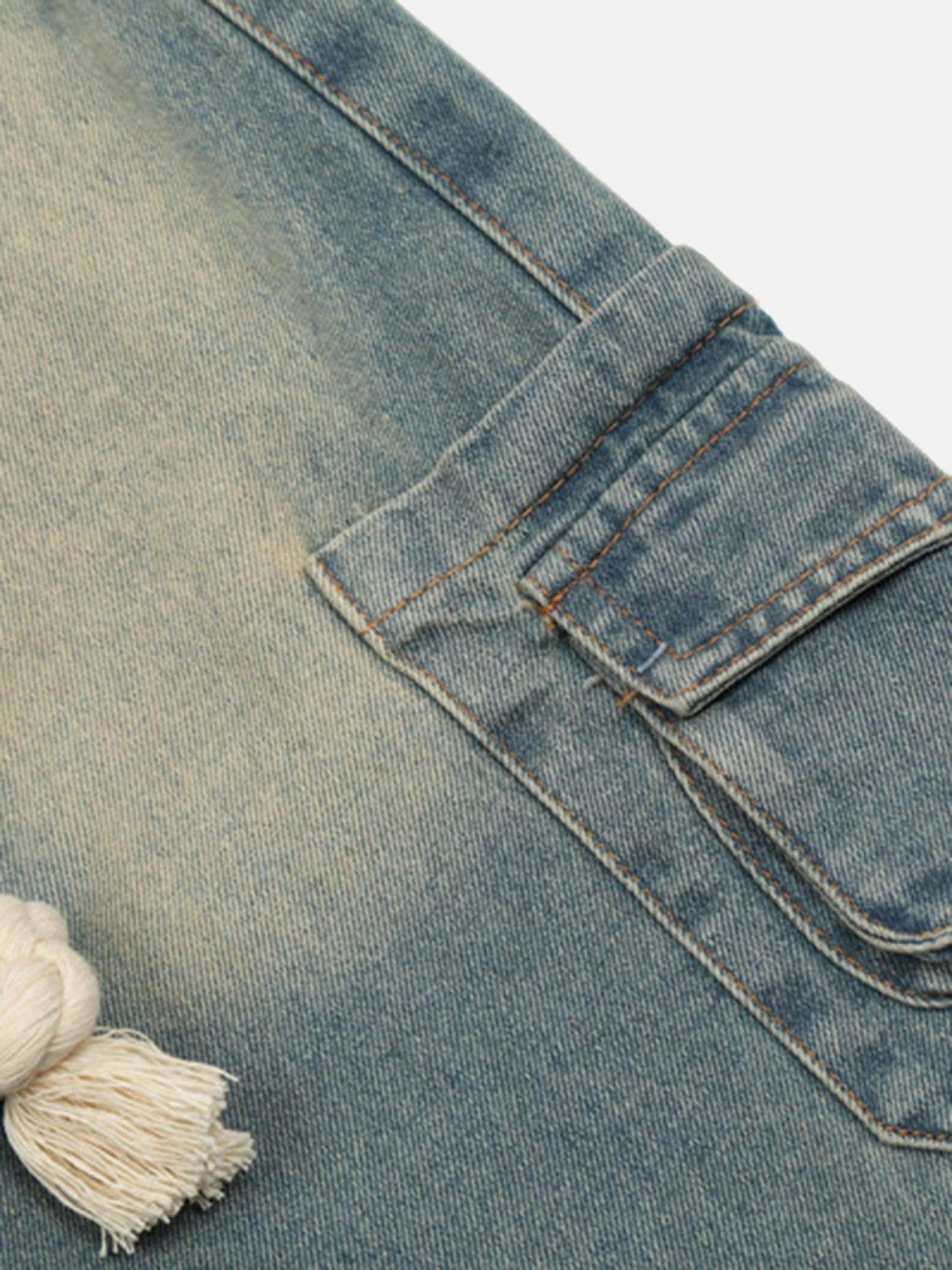 Pentagram Embroidered Loose Jeans