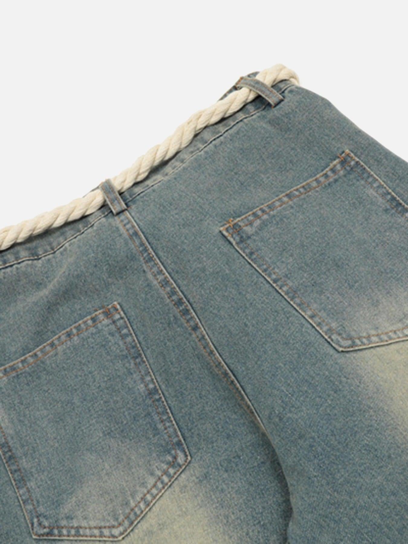 Pentagram Embroidered Loose Jeans
