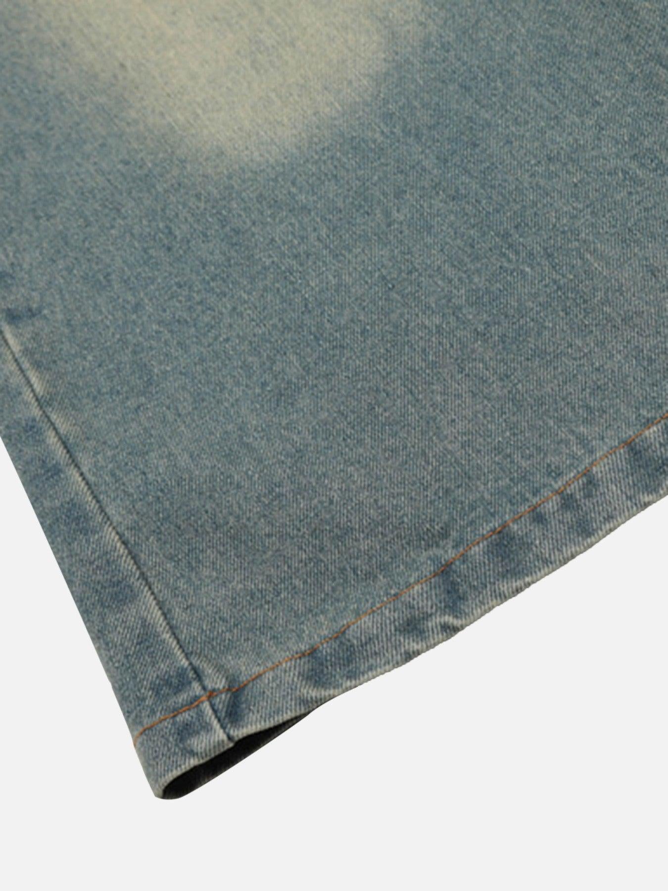 Pentagram Embroidered Loose Jeans