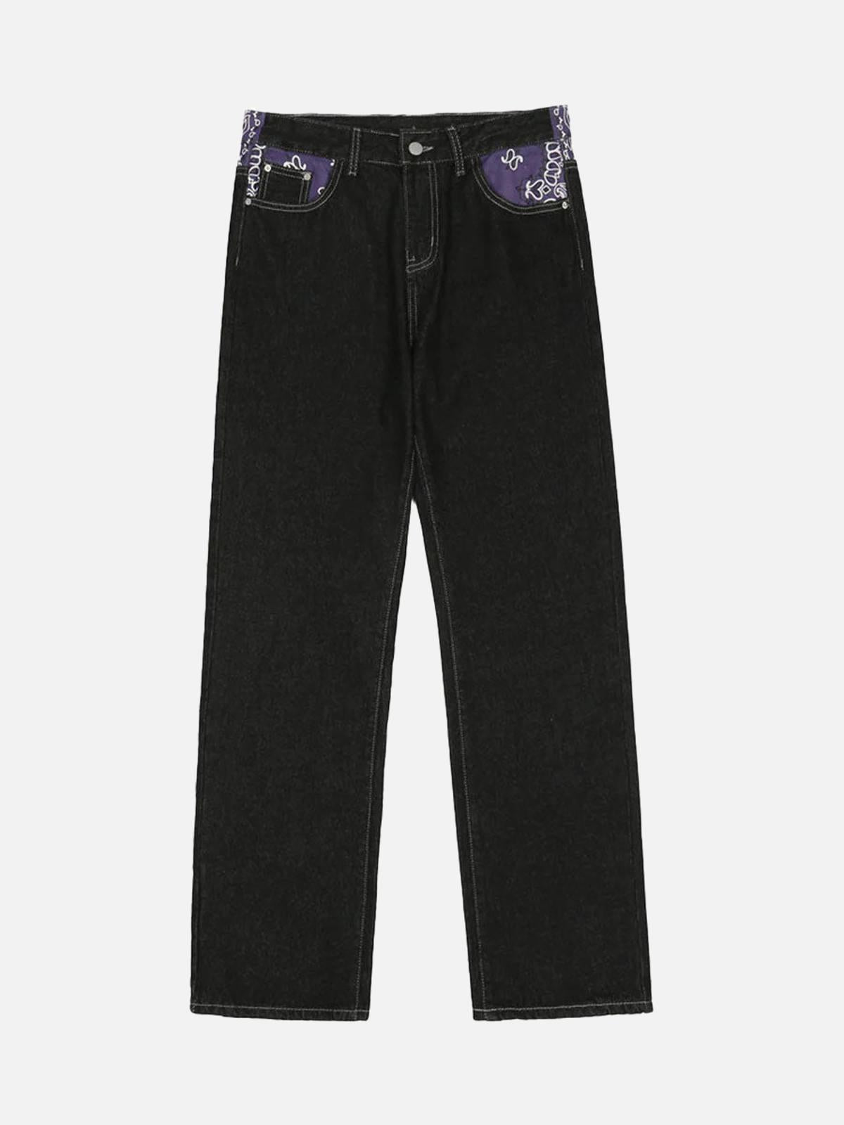 Petal Letter Straight Jeans