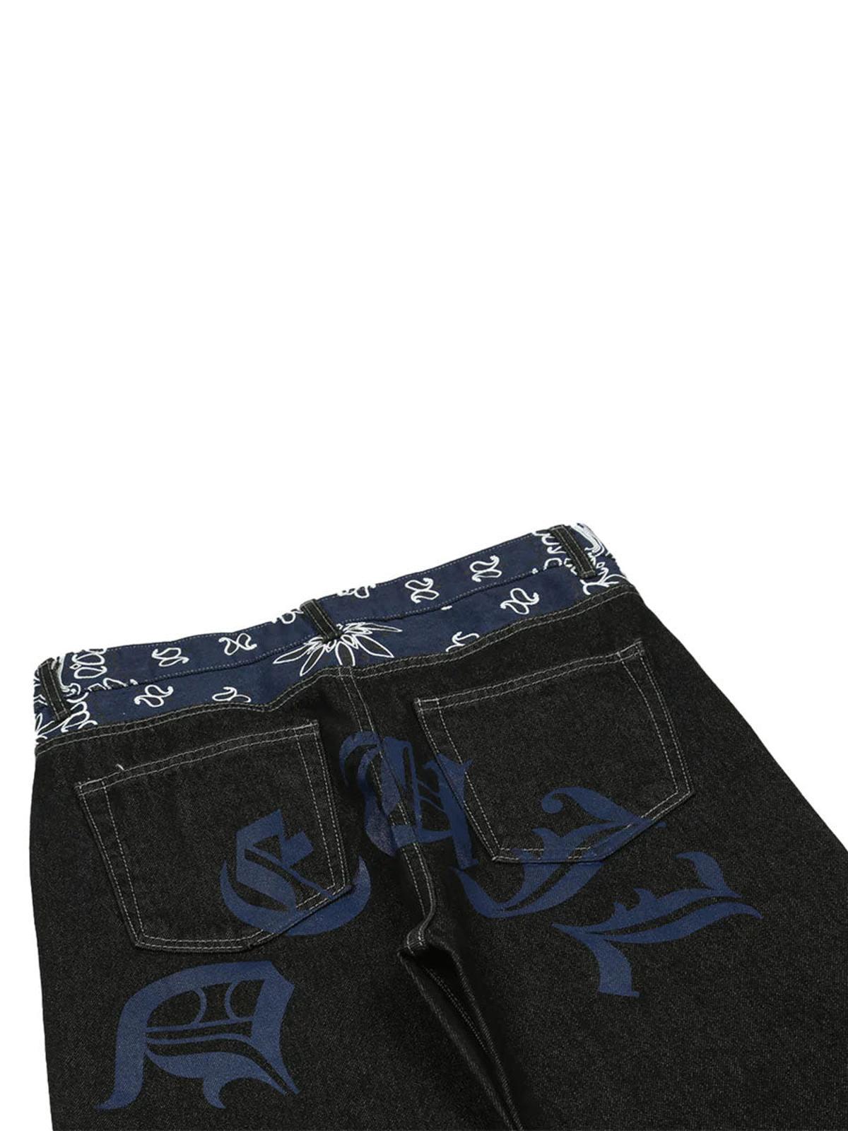 Petal Letter Straight Jeans