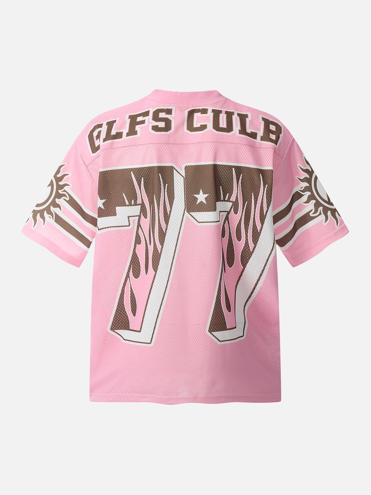 Pink Flame Print Jersey T-Shirt
