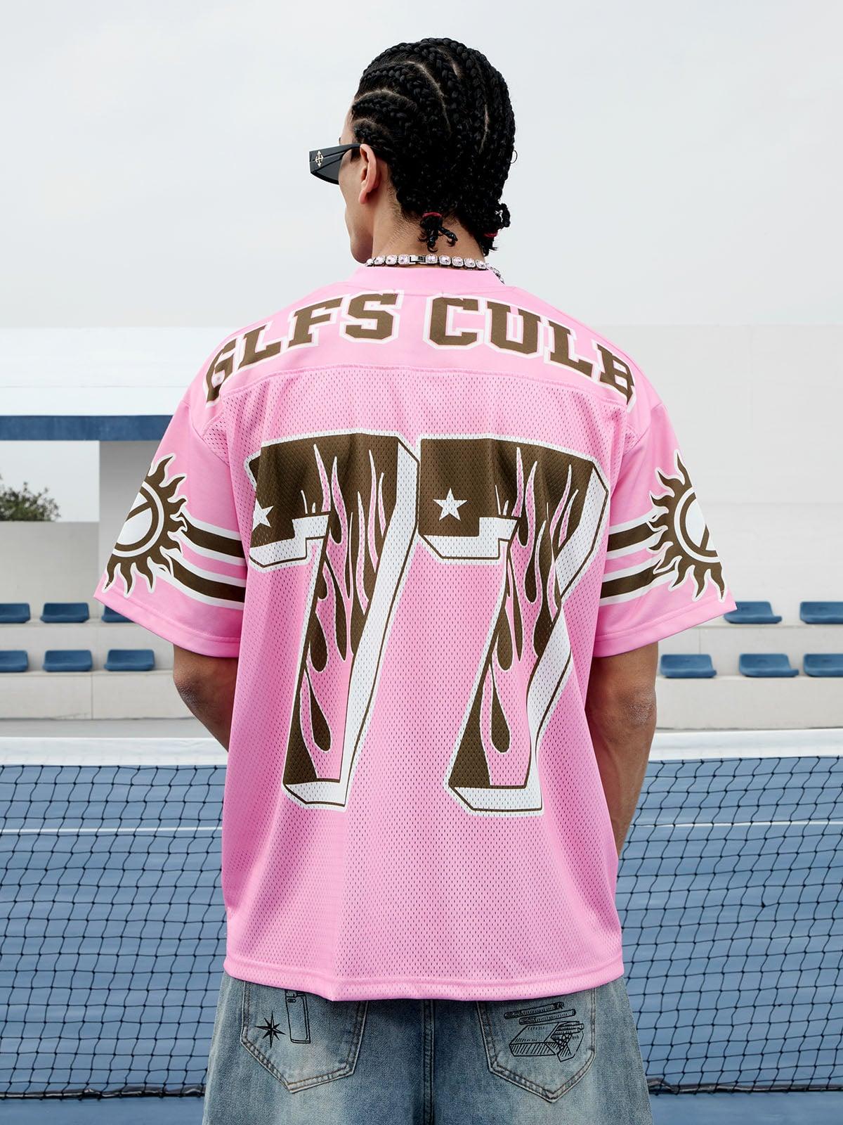 Pink Flame Print Jersey T-Shirt