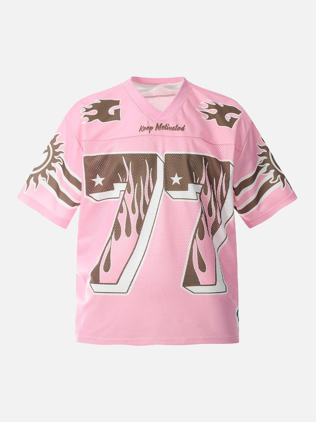 Pink Flame Print Jersey T-Shirt