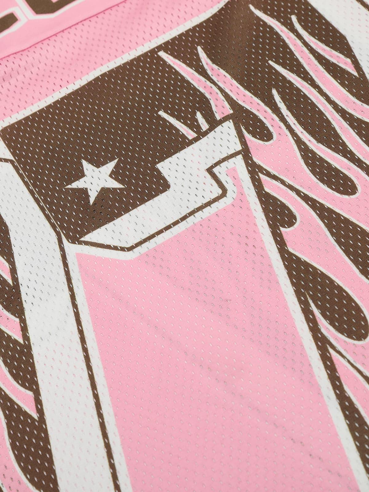Pink Flame Print Jersey T-Shirt