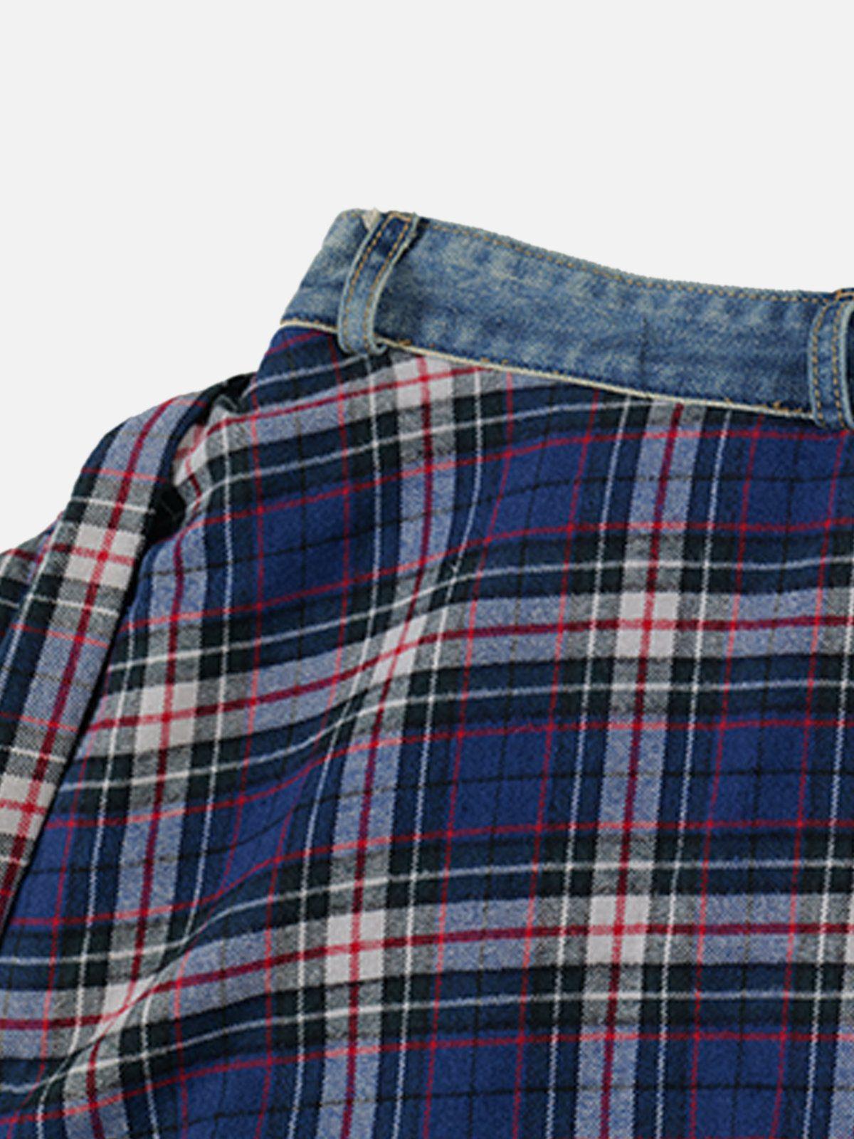 Plaid Patchwork Jeans