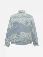 Plaid Pearl Button Denim Jacket