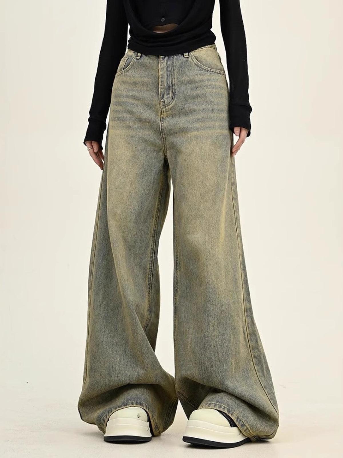 Plaid Pocket Washed Jeans