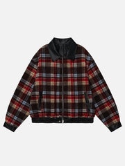 Plaid Reversible Leather Jacket