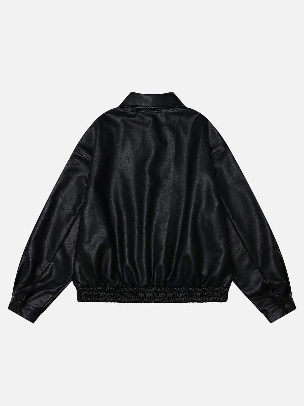 Plaid Reversible Leather Jacket