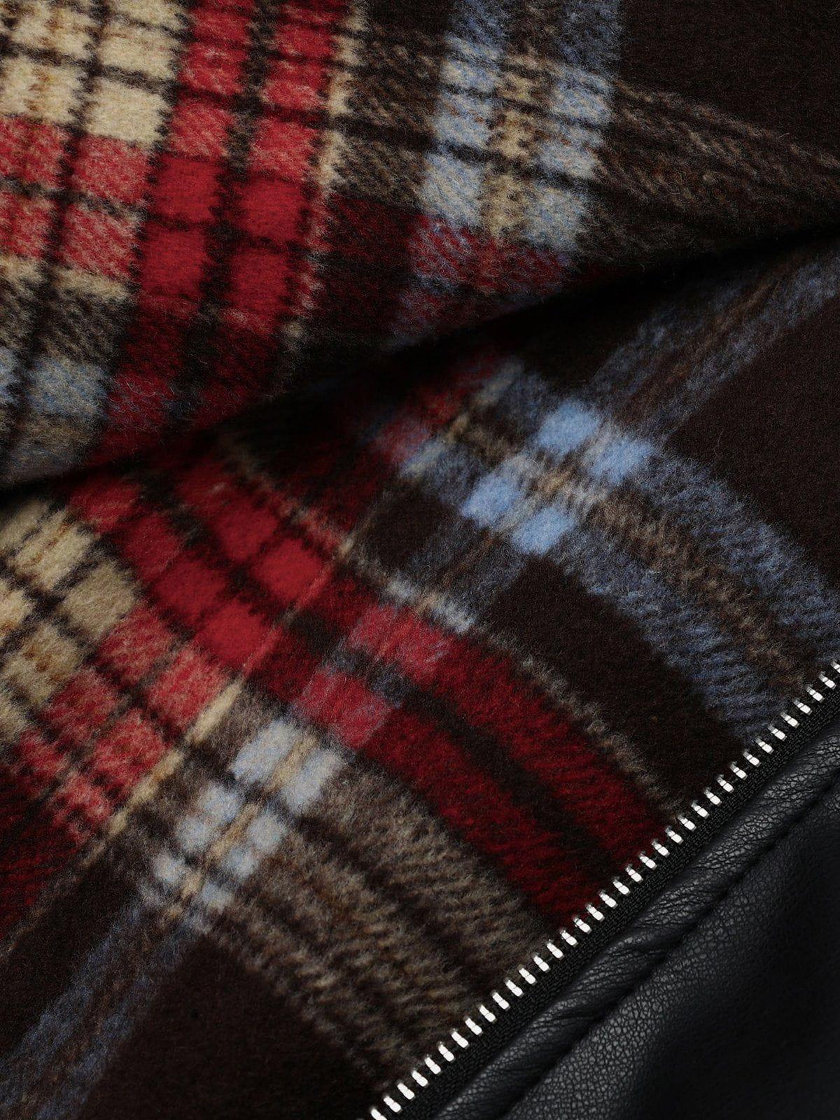 Plaid Reversible Leather Jacket
