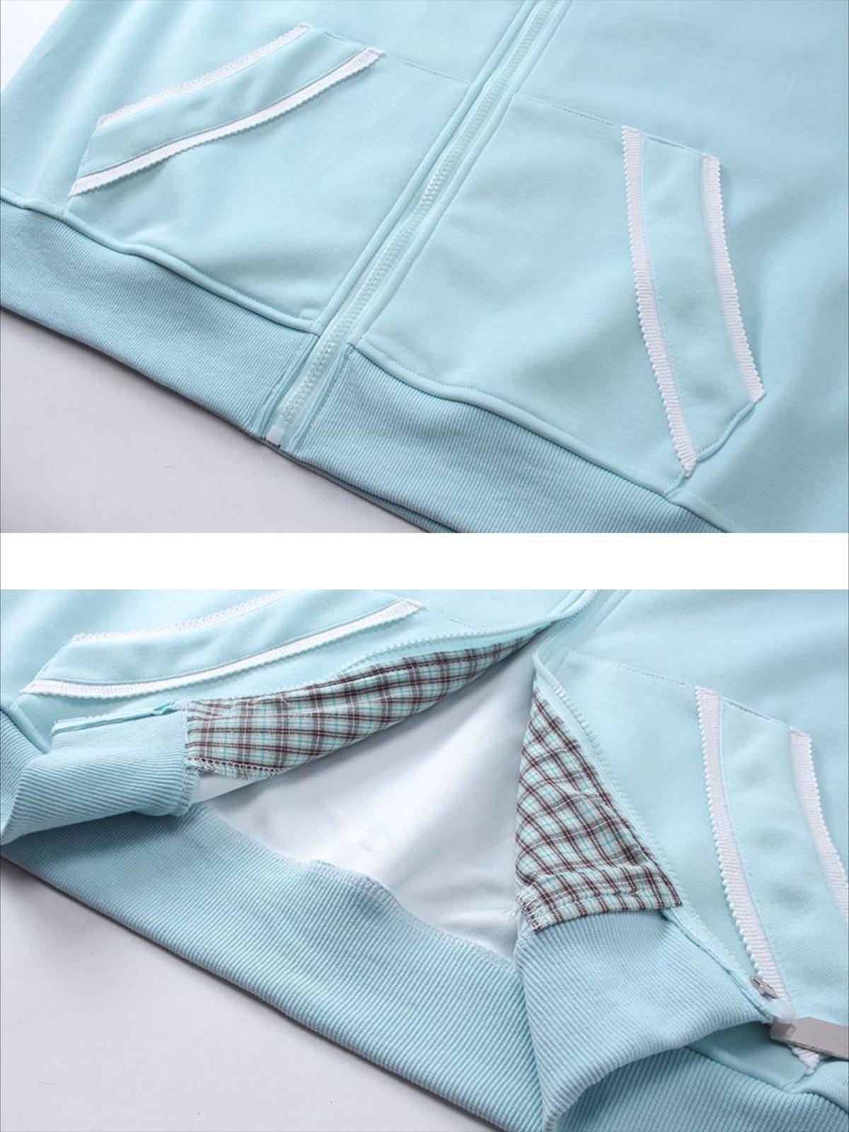 Plaid Stacked Color Hoodie