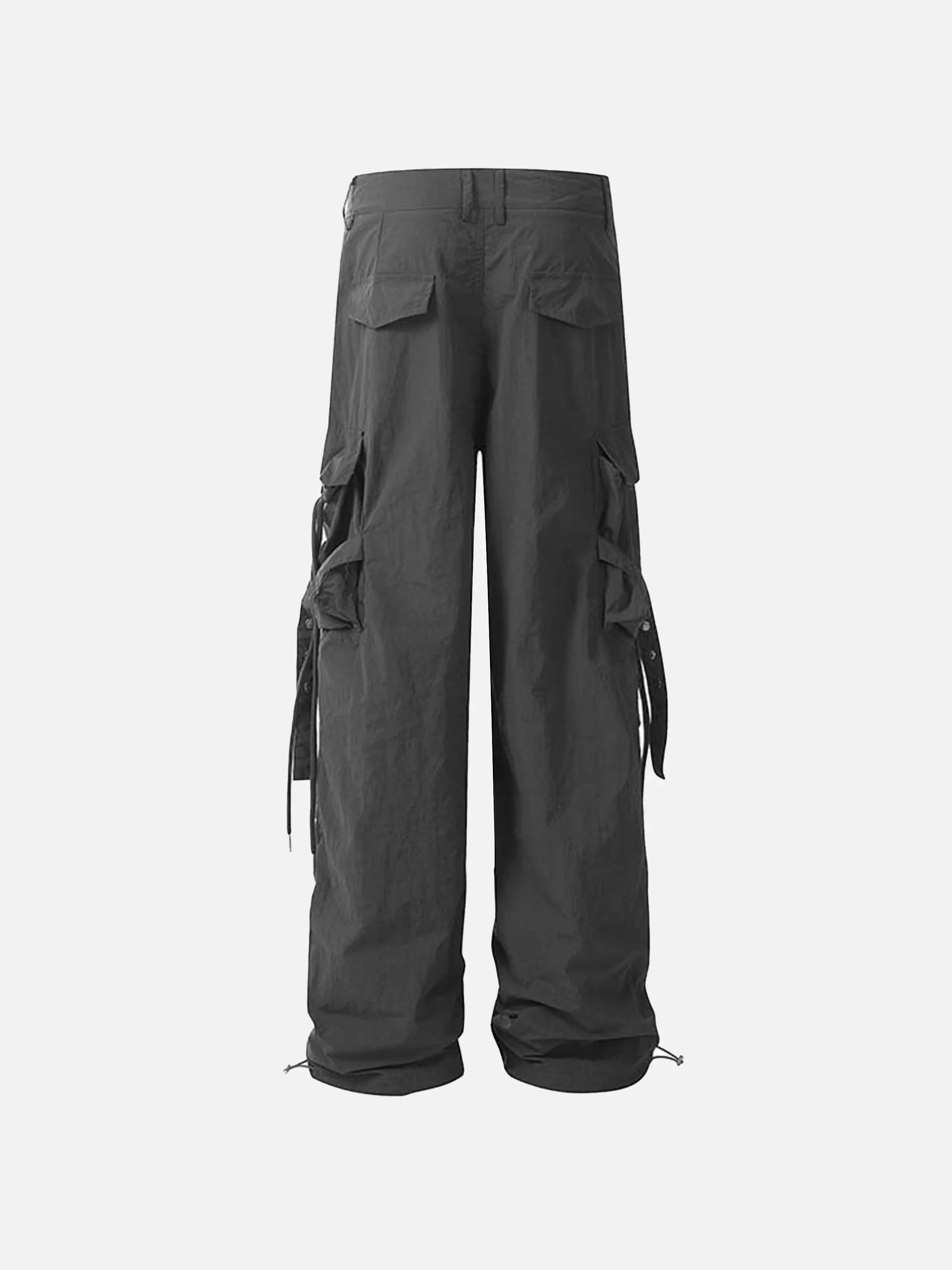 Pleated Bandage Drawstring Cargo Pants