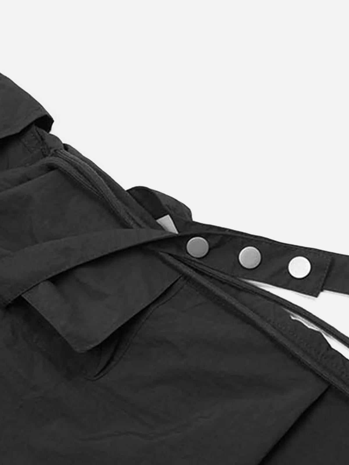 Pleated Bandage Drawstring Cargo Pants