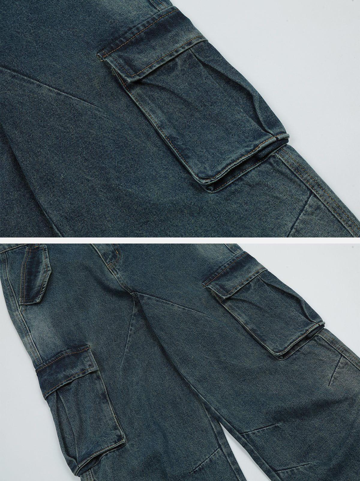 Pleated Pockets Jeans