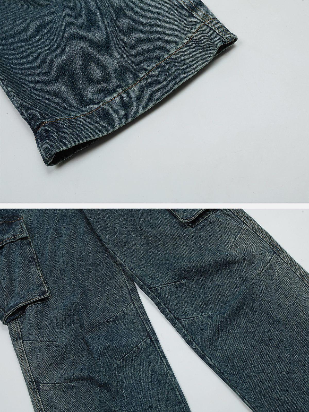 Pleated Pockets Jeans