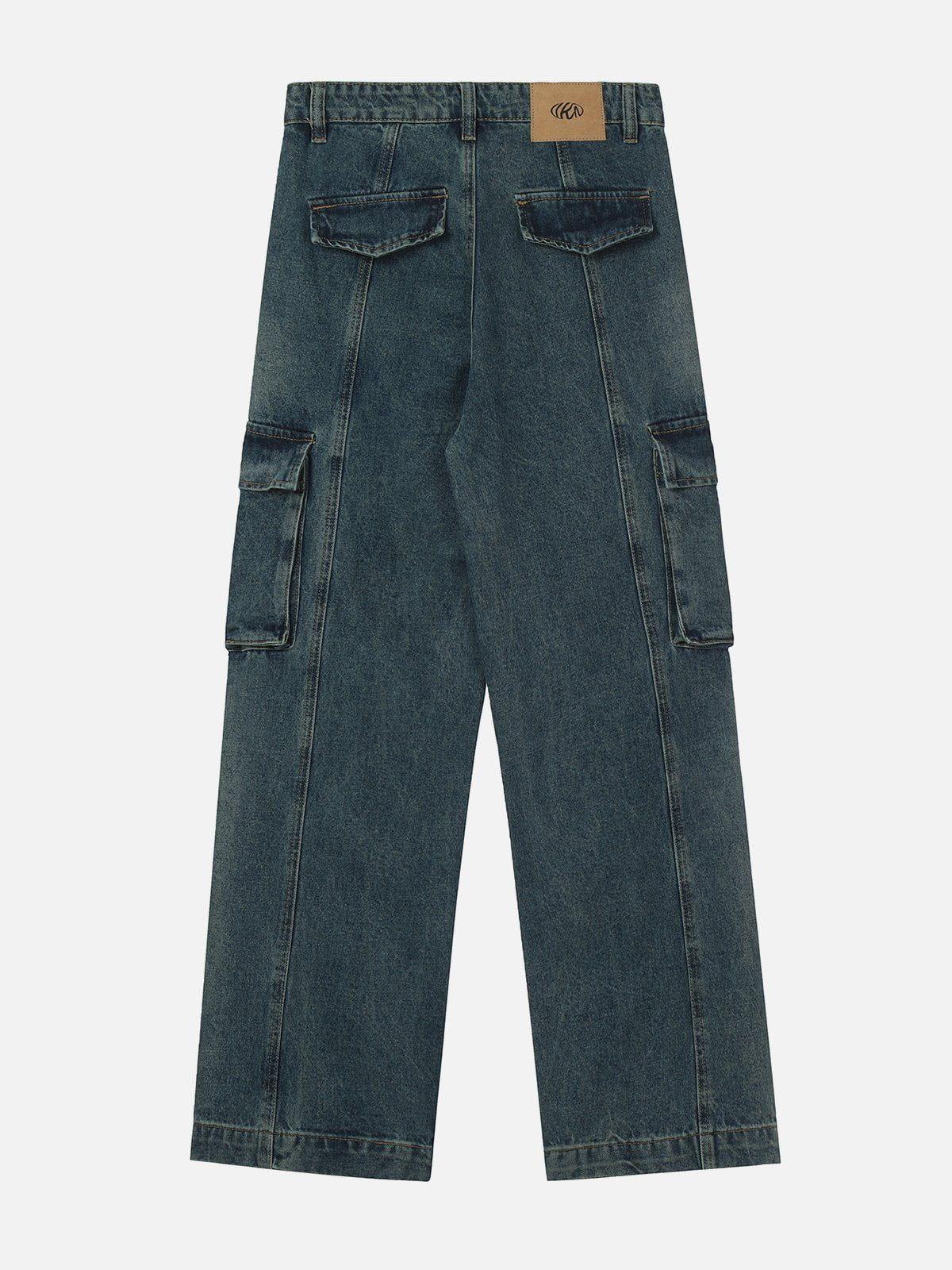 Pleated Pockets Jeans
