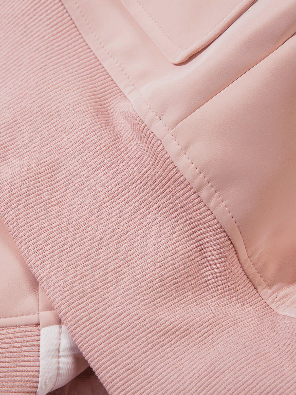 Plush Collar Suede Faux Leather Jacket