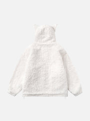 Plush Ear Hoodie Jacket