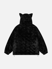 Plush Ear Hoodie Jacket