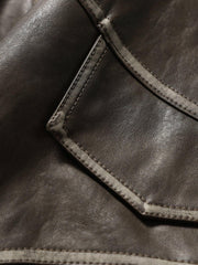 Pocket Patchwork Faux Leather Jacket