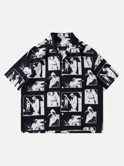 Portrait Pattern Short-Sleeved Shirt