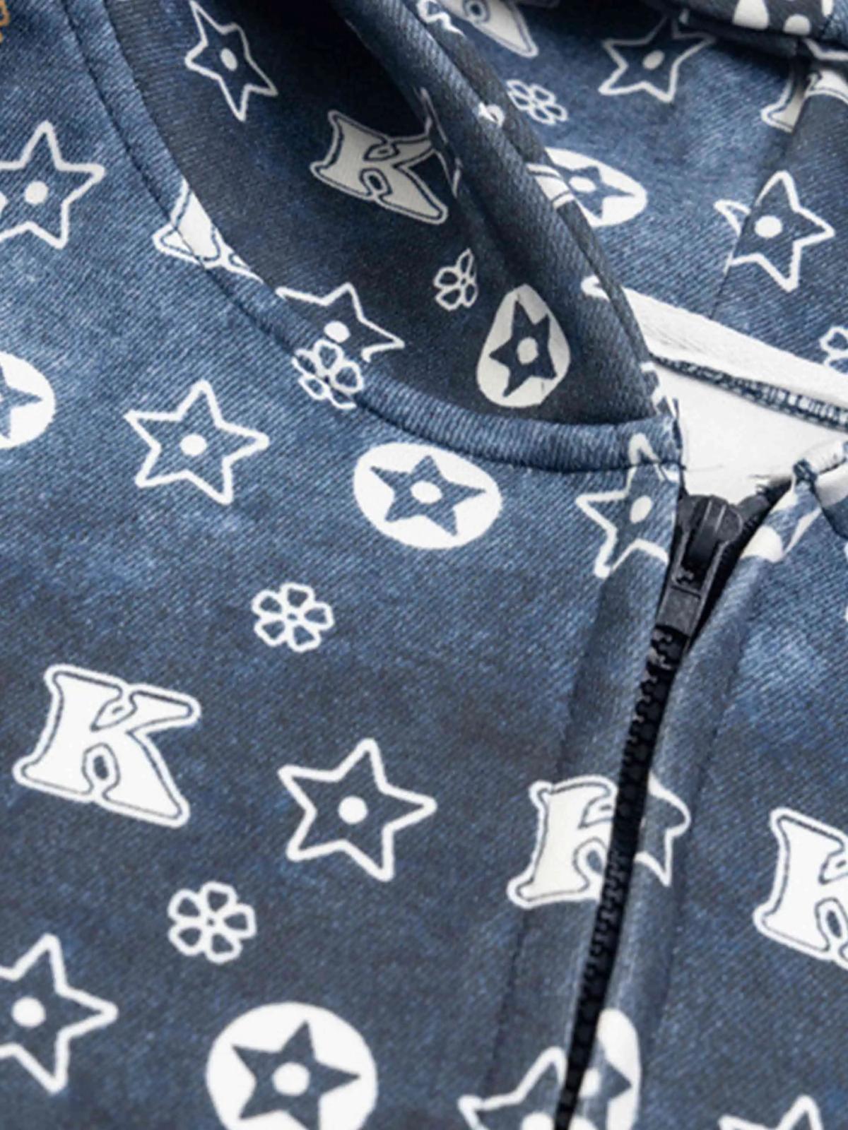 Printing Gradient Zip-Up Hoodie