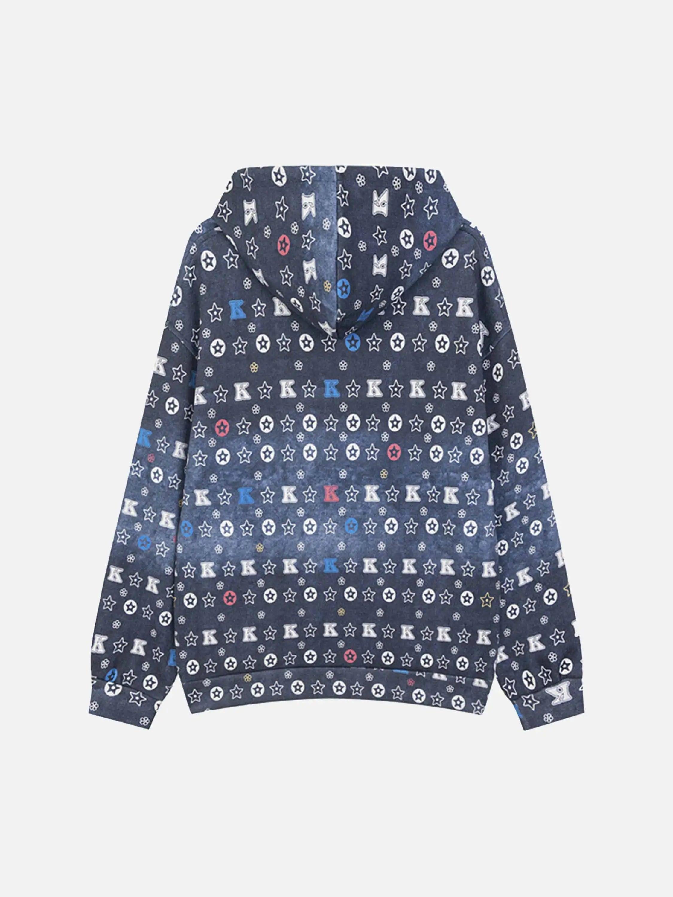 Printing Gradient Zip-Up Hoodie