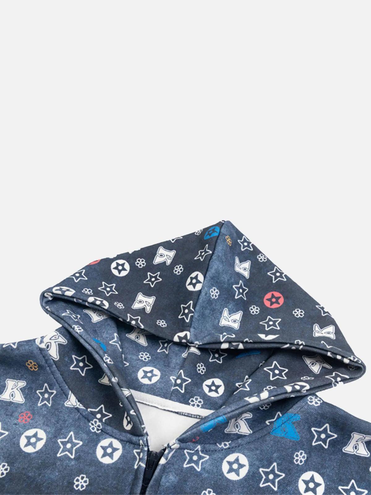 Printing Gradient Zip-Up Hoodie
