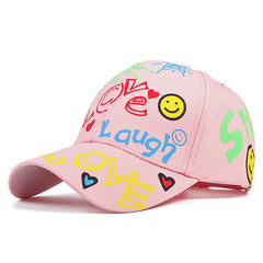 'Carefree' Graphic Print Baseball Cap