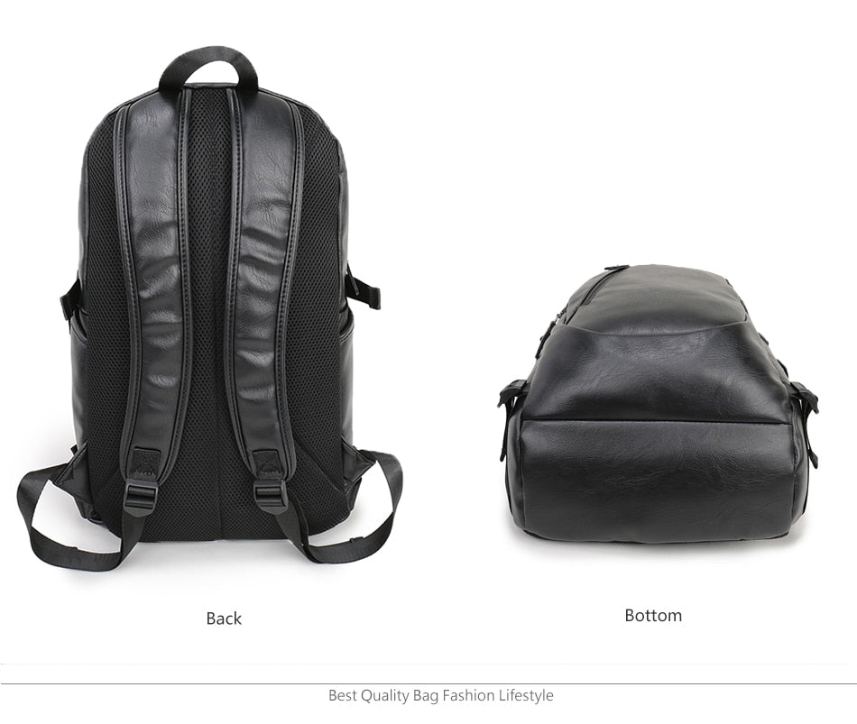 Leather Waterproof Laptop Backpack