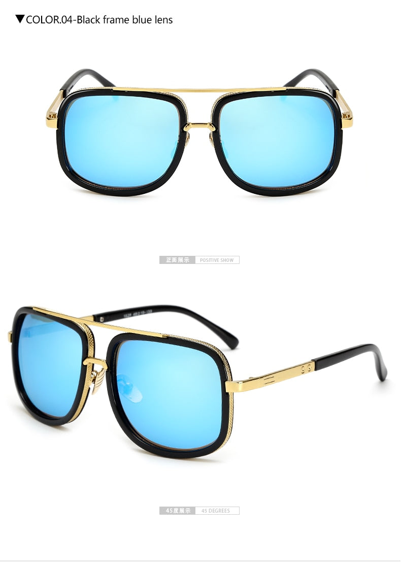 Square Pilot Mirrored Sunglasses