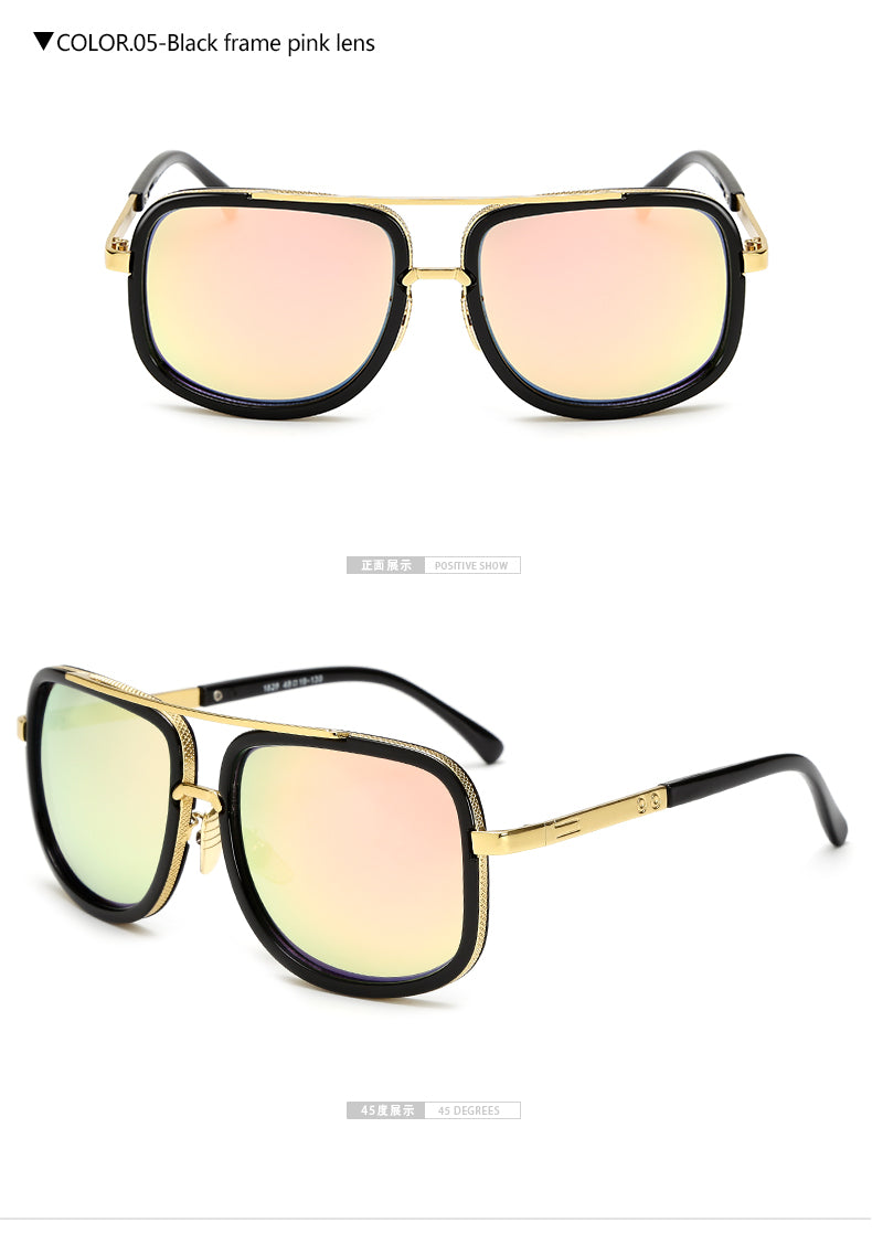 Square Pilot Mirrored Sunglasses