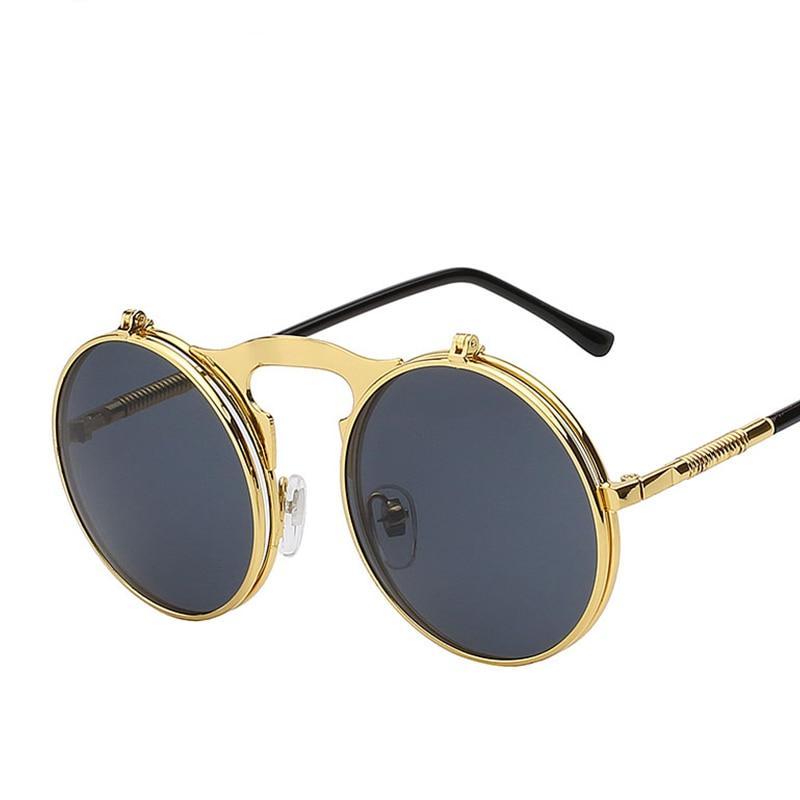 1842 Vintage Flip Up Round Sunglasses
