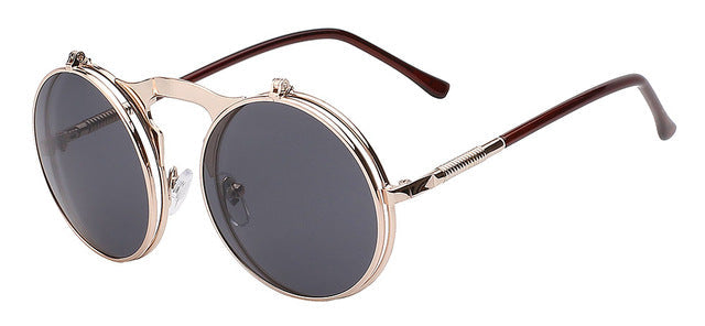 1842 Vintage Flip Up Round Sunglasses