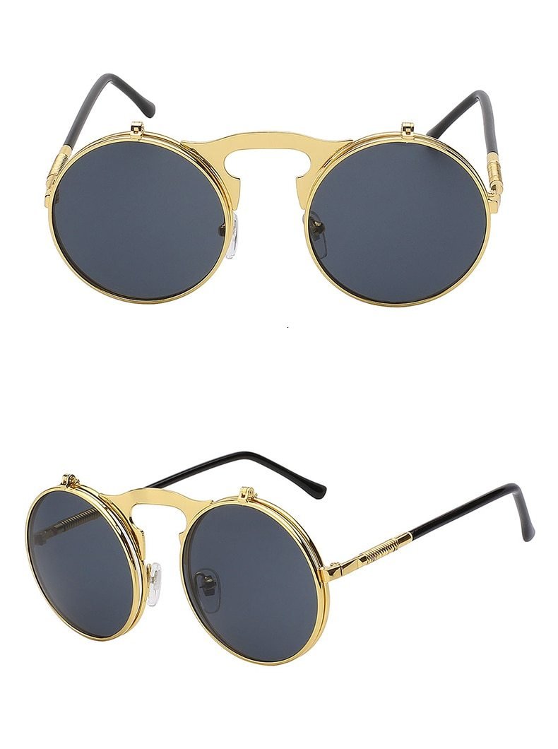 1842 Vintage Flip Up Round Sunglasses