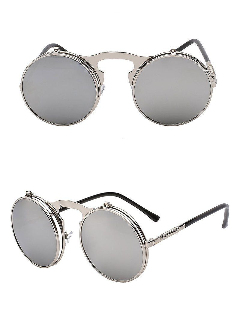 1842 Vintage Flip Up Round Sunglasses