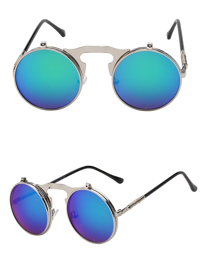 1842 Vintage Flip Up Round Sunglasses