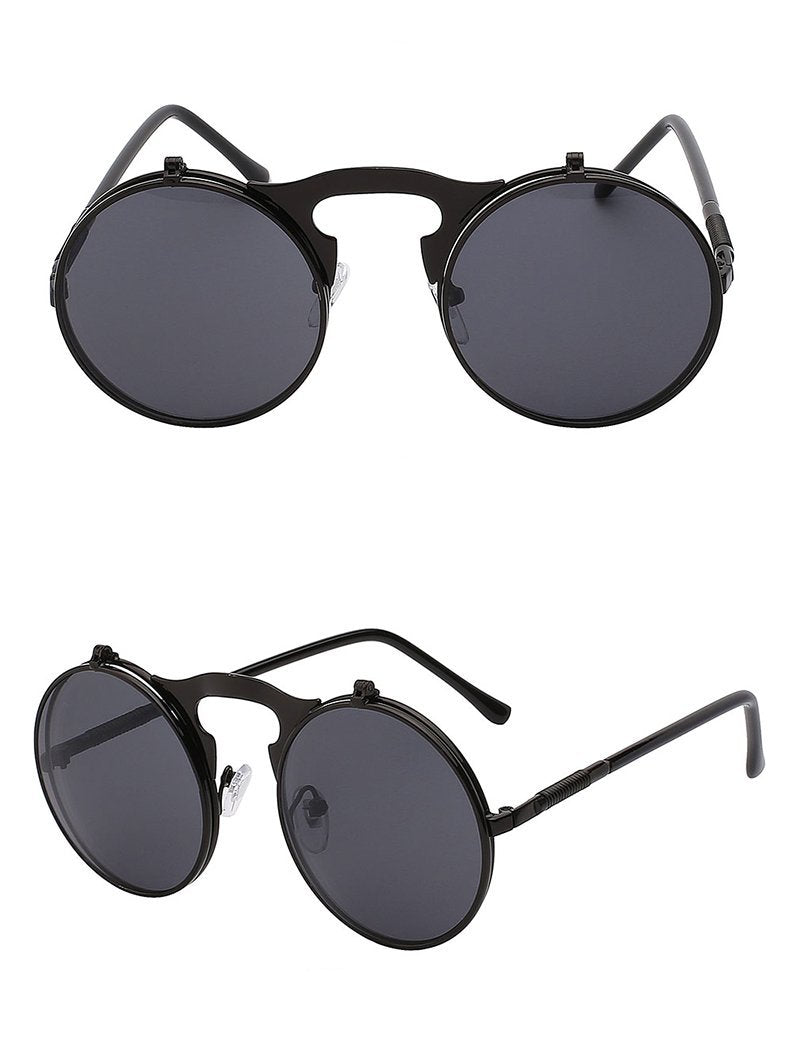 1842 Vintage Flip Up Round Sunglasses