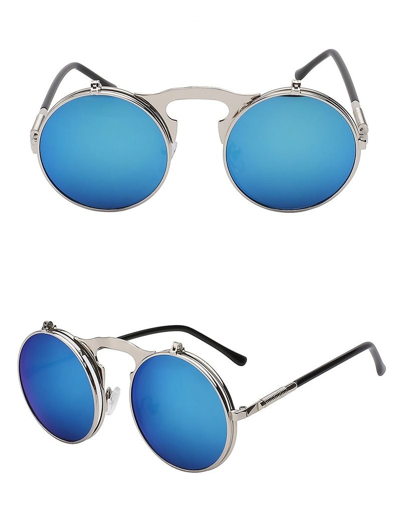 1842 Vintage Flip Up Round Sunglasses