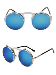 1842 Vintage Flip Up Round Sunglasses