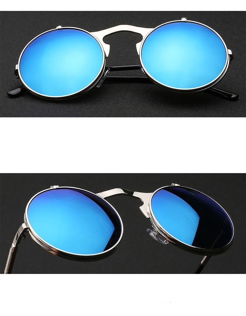 1842 Vintage Flip Up Round Sunglasses