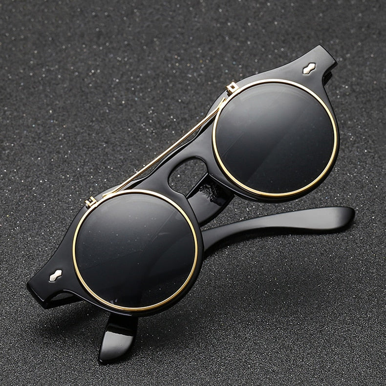 1912 Vintage Round Flip Up Sunglasses