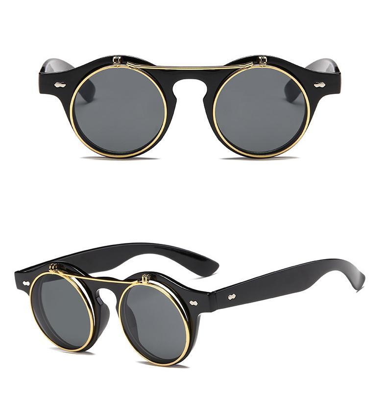 1912 Vintage Round Flip Up Sunglasses