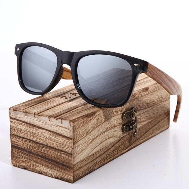Vintage Zebra Wood Wayfarer Sunglasses